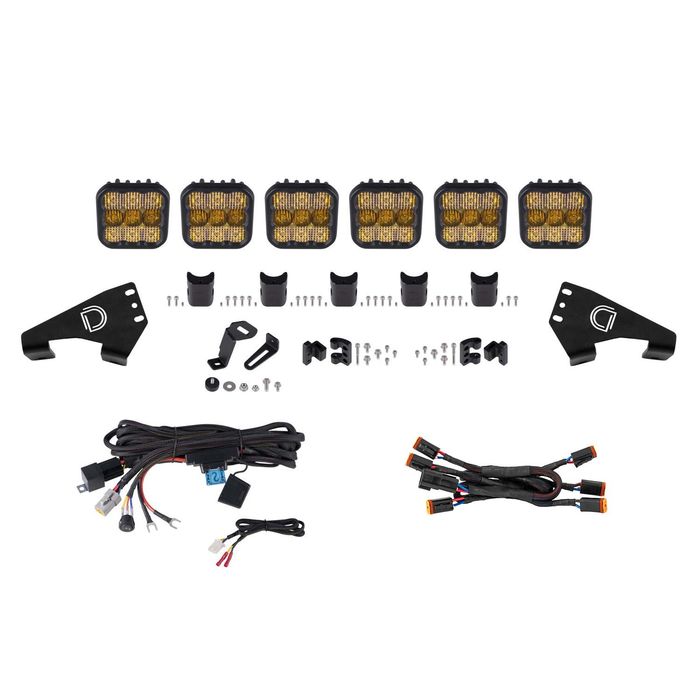 Diode Dynamics Polaris RZR SS5 Pro CrossLink Roof Yellow Combo Lightbar Kit