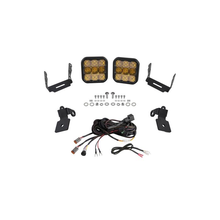Diode Dynamics Polaris RZR A-Pillar SS5 Pro Yellow Combo LED Light Pod Kit