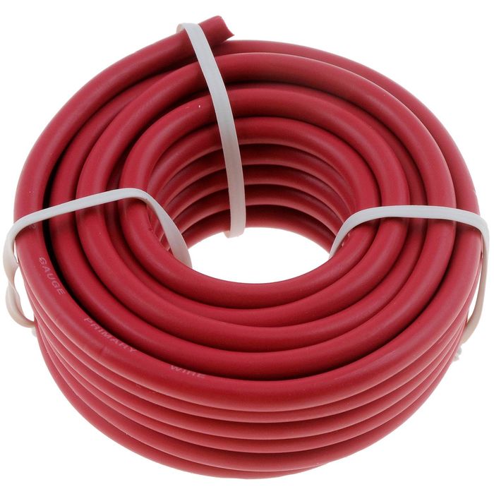 AutoCraft Automotive Primary Wire 12 Gauge, 12 ft, Red, AC472