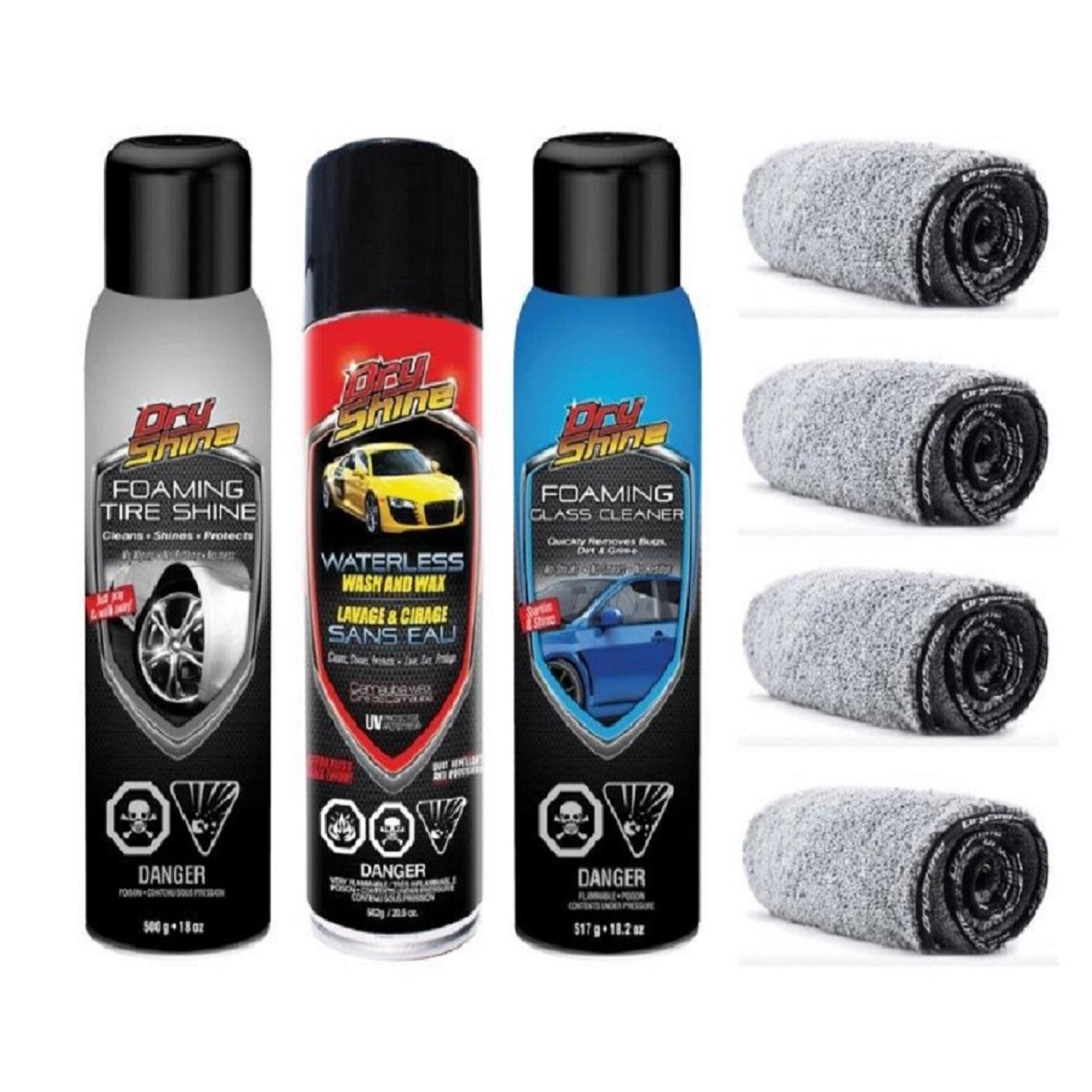 Dry Shine Kit Waterless Car Wash And Wax Detailer Plus 2 In 1 Soft