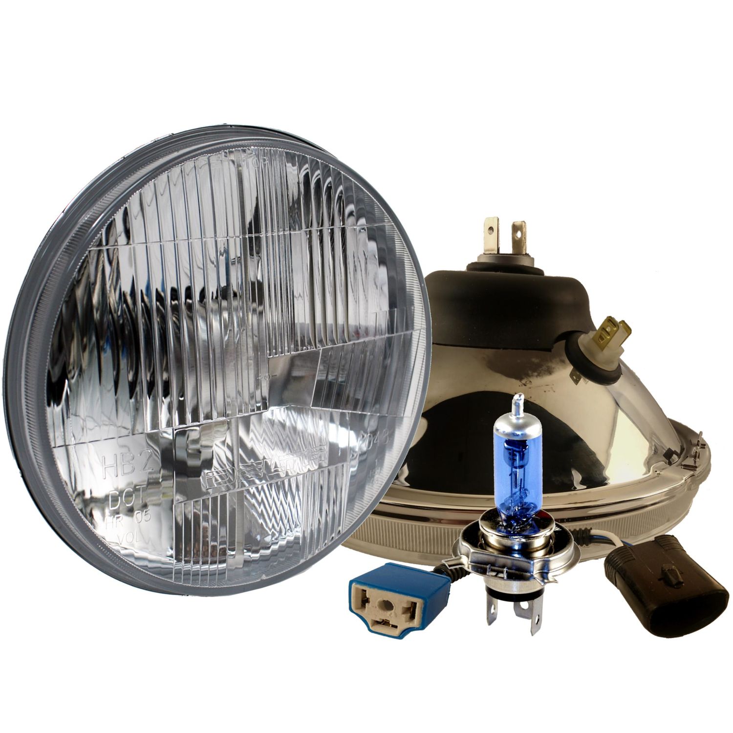Delta Light 7in DOT Compliant Xenon Headlight with LED City Lights 1 Pair