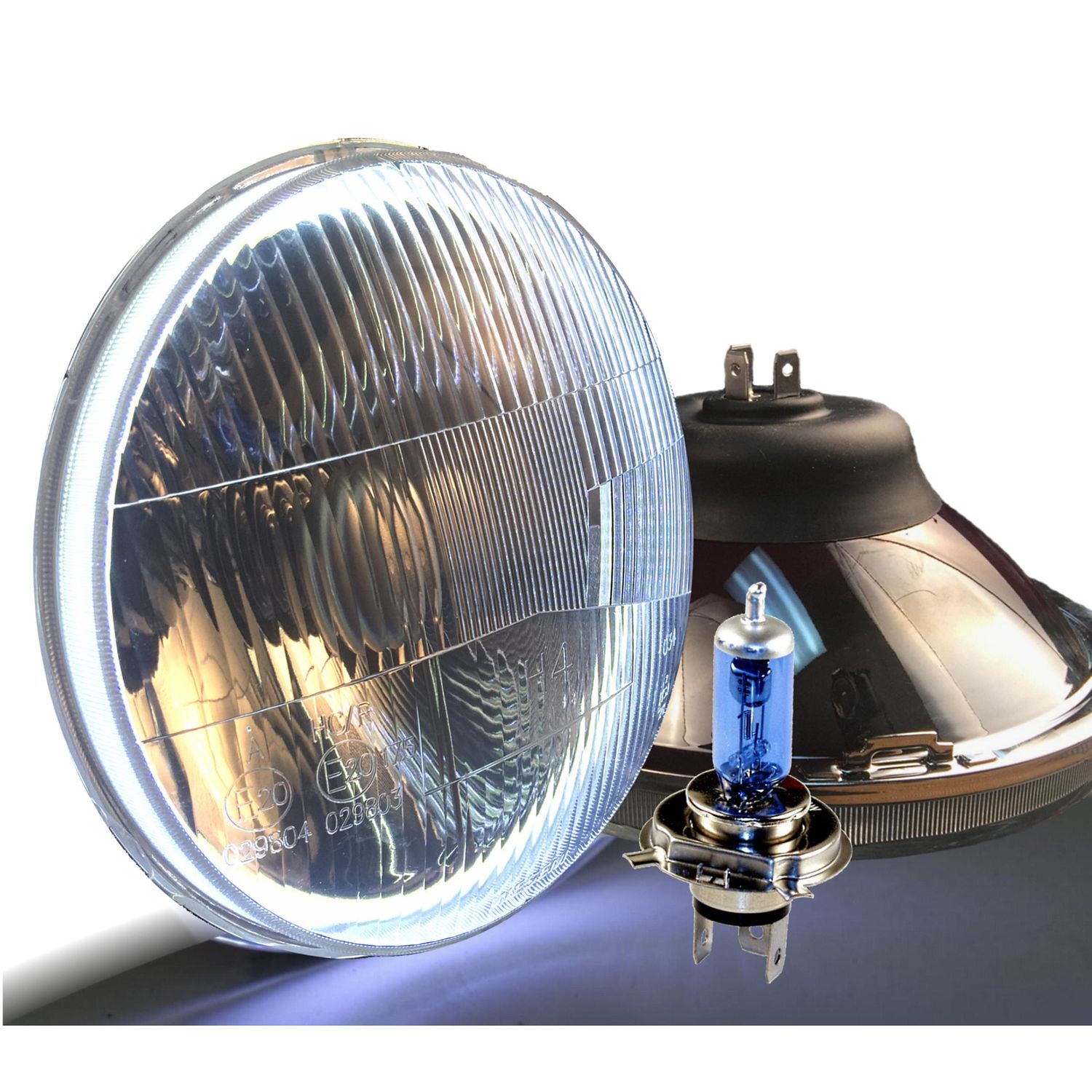 Delta Light 7in DOT Compliant Classic Xenon Headlights With Halo 1 Pair