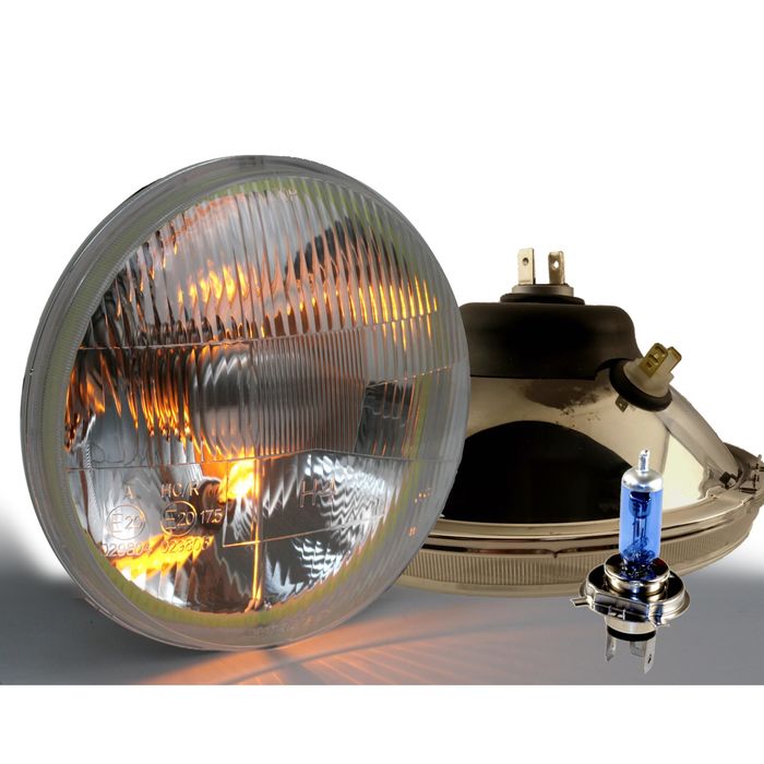 Delta Lights 7in DOT Compliant Classic Xenon Headlight Set with Amber