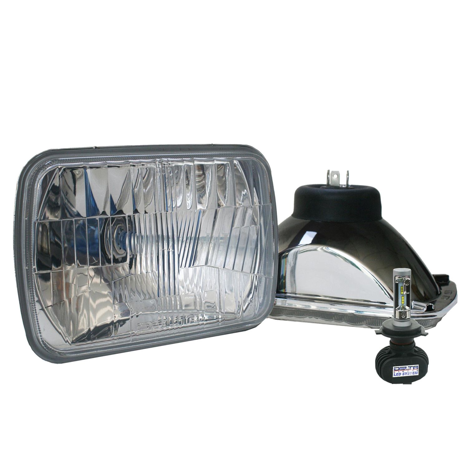 Delta Light 5in x 7in HiLo LED Headlight Set with Halo 1 Pair