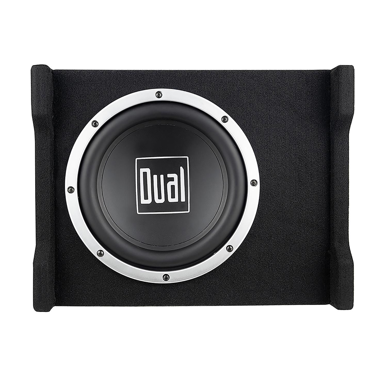 Dual 10 inch subwoofer store with built in amp