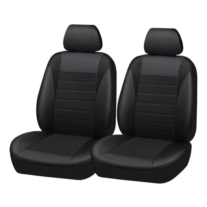 ProElite Black Low Back Cloth Seat Cover Set 2 Piece