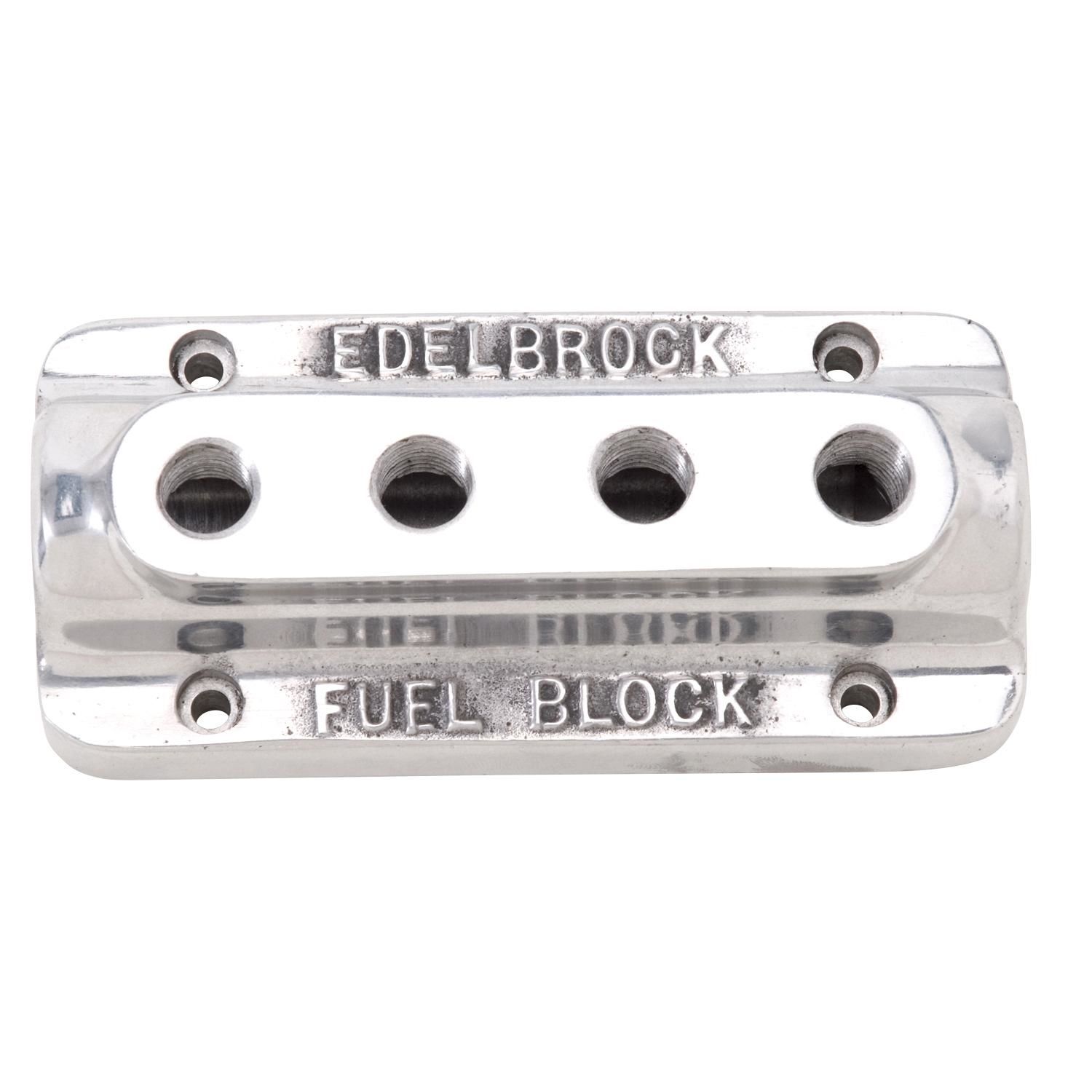 Edelbrock Polished Quad Outlet Fuel Distribution Block