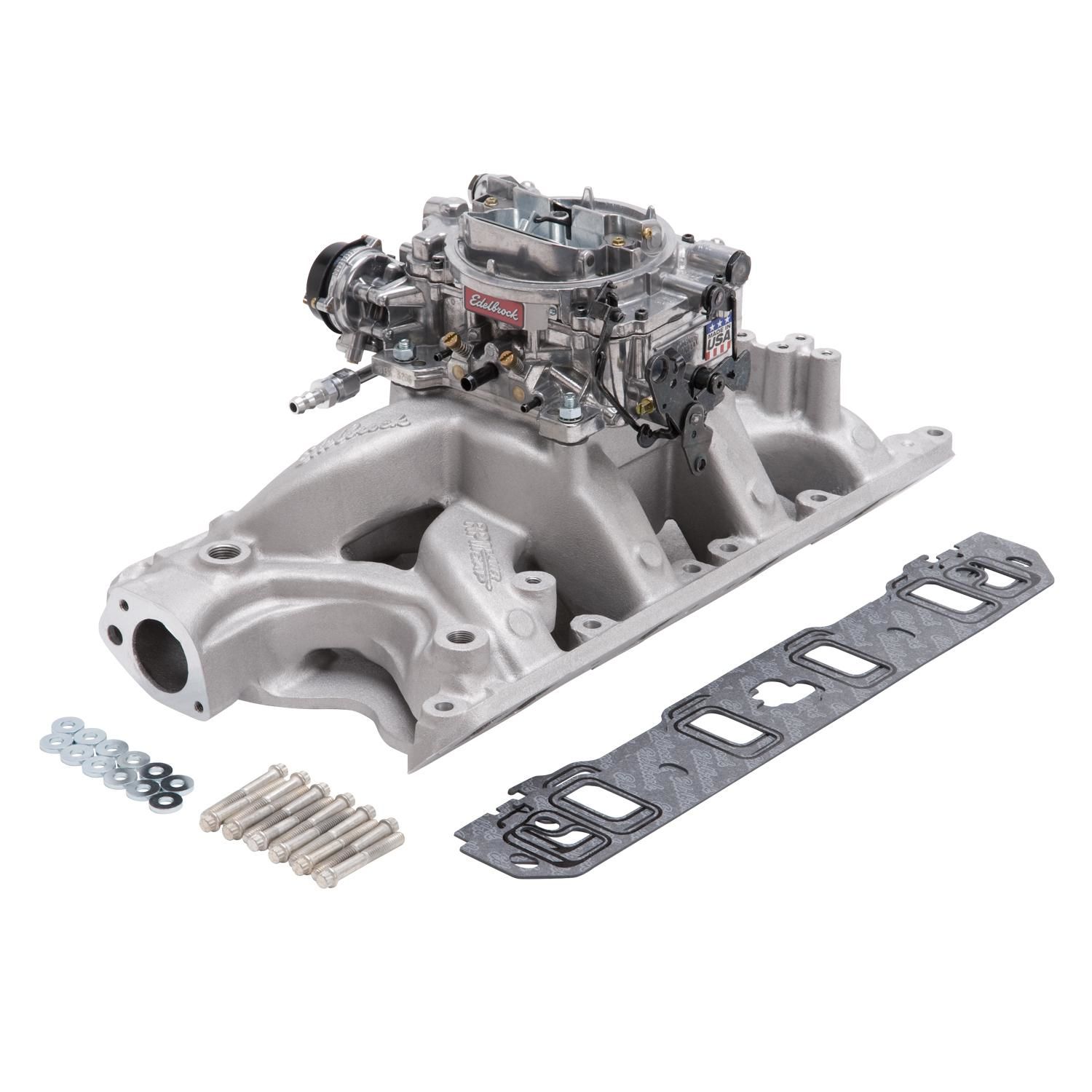 Edelbrock Manifold W/ Installation Kit Performer Eps SBC 1957-1986 Nat – Tri-State Motorsports