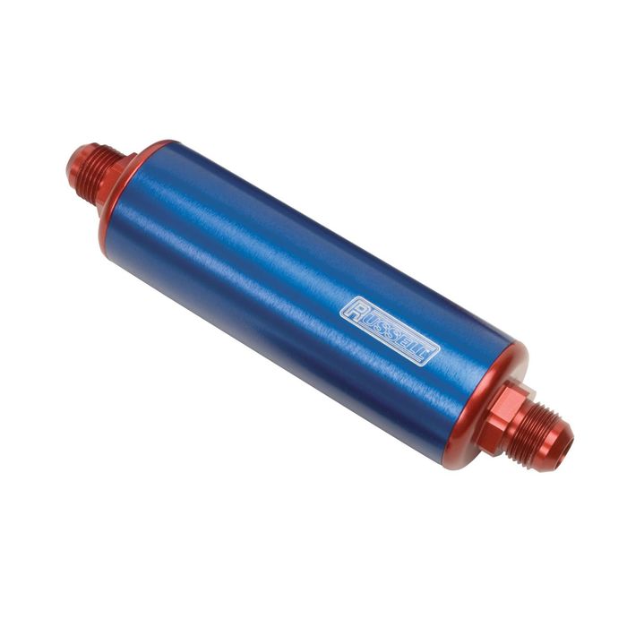 Russell Red and Blue -10AN Male Inlet and Outlet Performance Fuel Filter