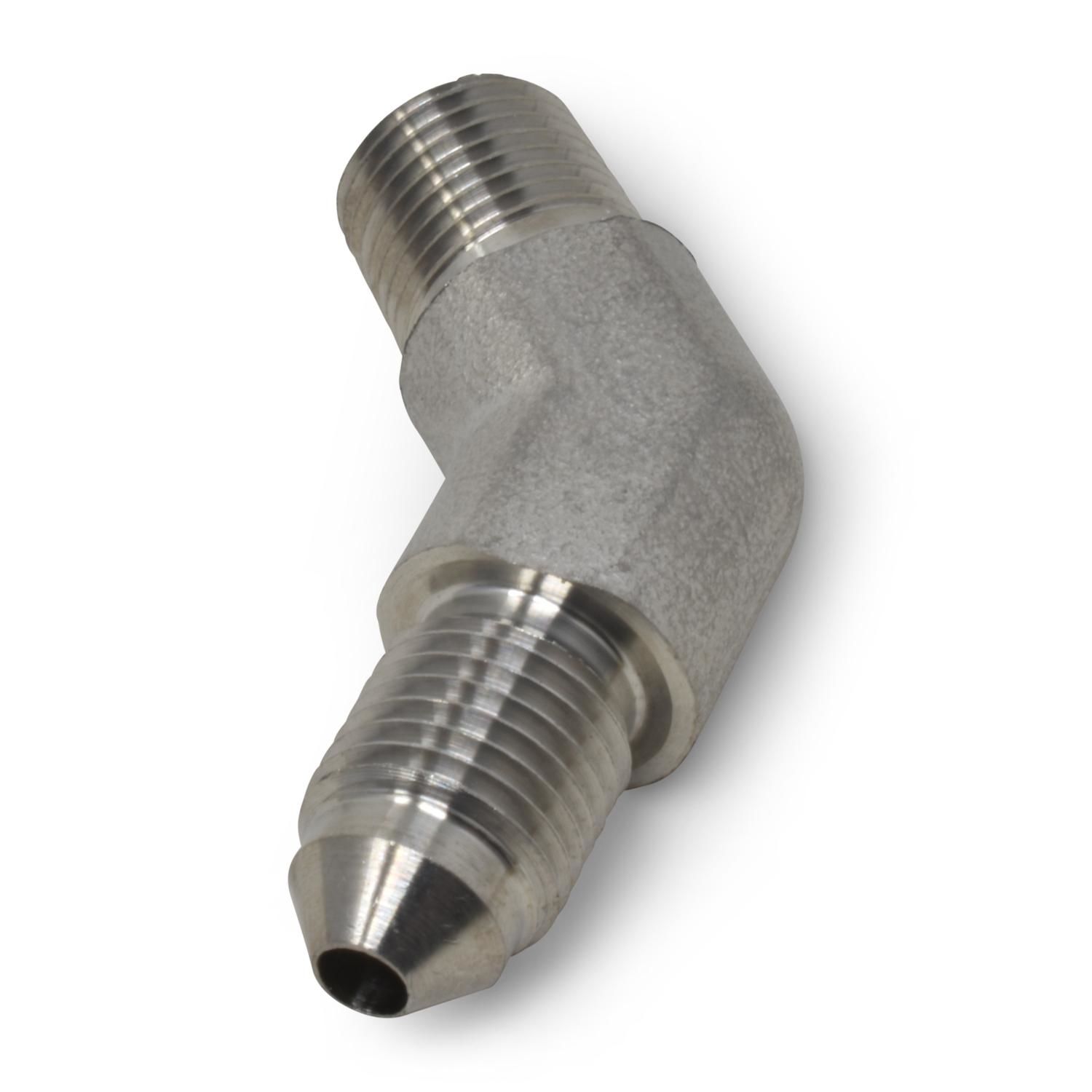 Russell 3 AN To 1/8in 45 Degree Stainless Steel Flare to Pipe Angle