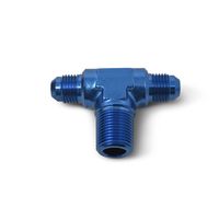 Russell Blue -6 AN To 1/4in NPT Tee Angle Adapter Fitting