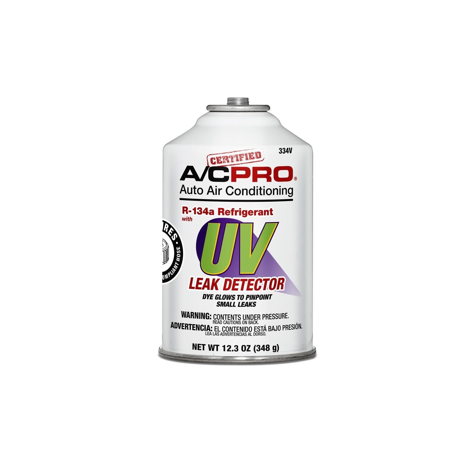 A/C Certified Pro R134a with UV Leak Refrigerant 12oz