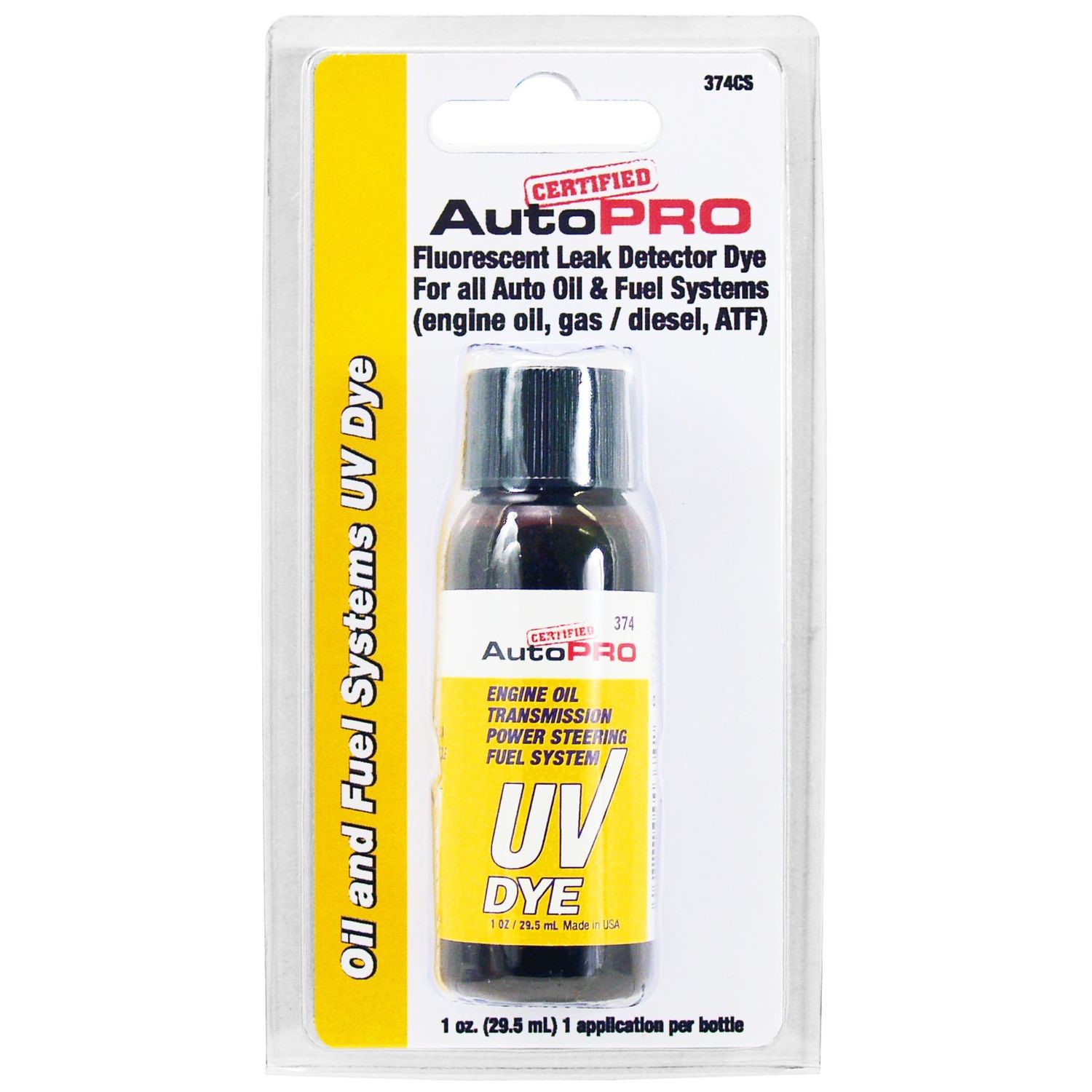 A/C Certified Pro Oil and Fuel Systems UV Dye 1oz