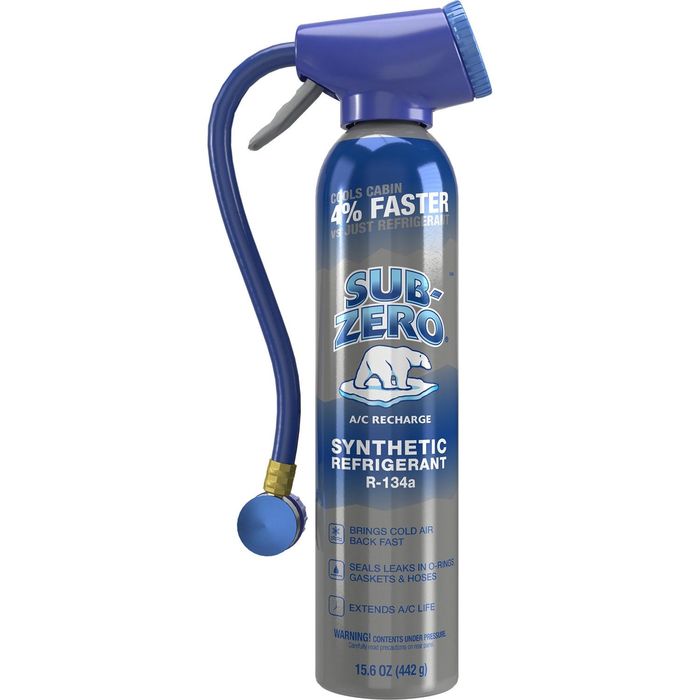 Sub - Zero R134a Synthetic Refrigerant / Stop Leak / Cold Air Boost / Charging Hose / Gauge 18 oz