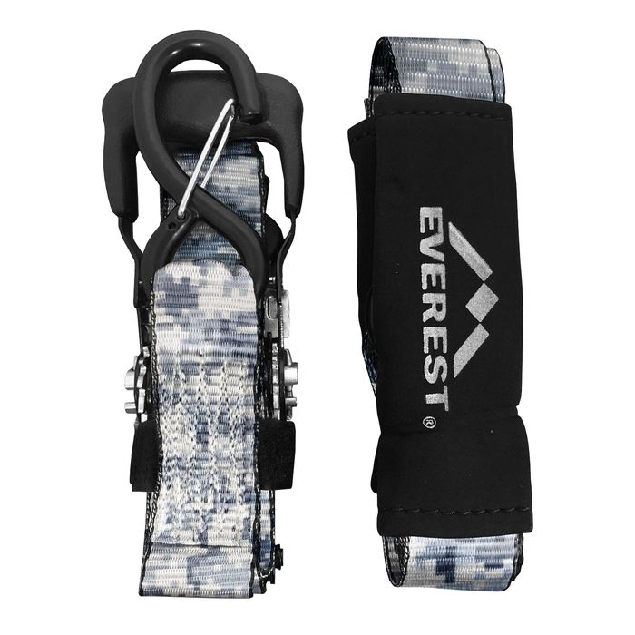 Everest 1.5 x 15' Tie Down Strap with Locking Handle Ratchet 3-Pack  Premium Webbing 