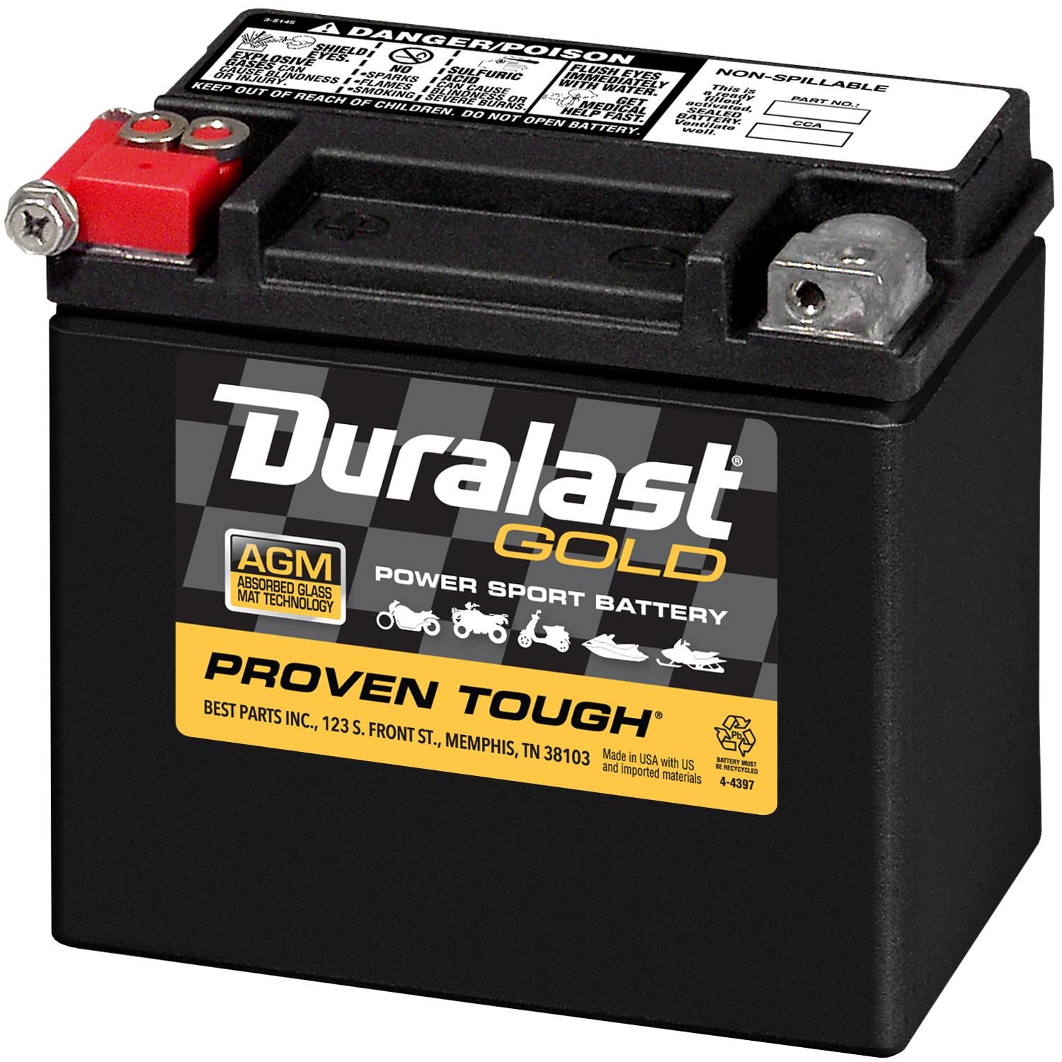 Duralast AGM Ready-To-Ride Power Sport Battery ETX12 180 CCA