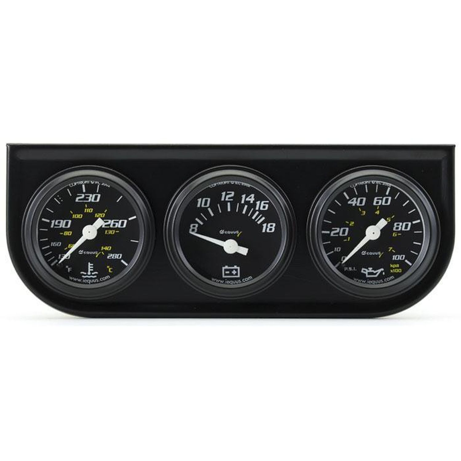 Equus 1 1/2 in. Black Face Triple Gauge Kit