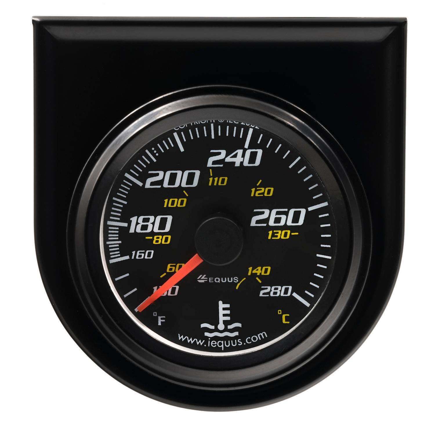 Equus Black 2in Mechanical Water Temperature Gauge