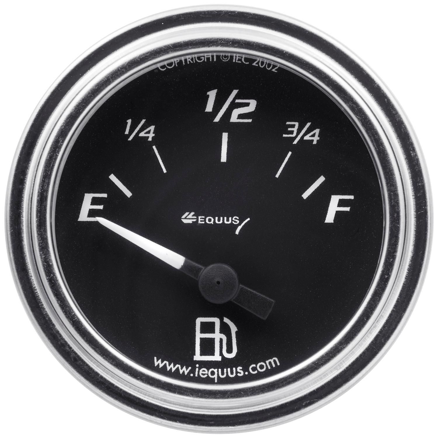 Equus Chrome 2in 090 Ohms Electric Fuel Level Gauge