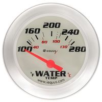 Equus White 2 5/8in Electric Water Temperature Gauge with Aluminum Bezel