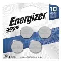 Energizer 2025 3 Volt Lithium Coin Batteries 4 Pack