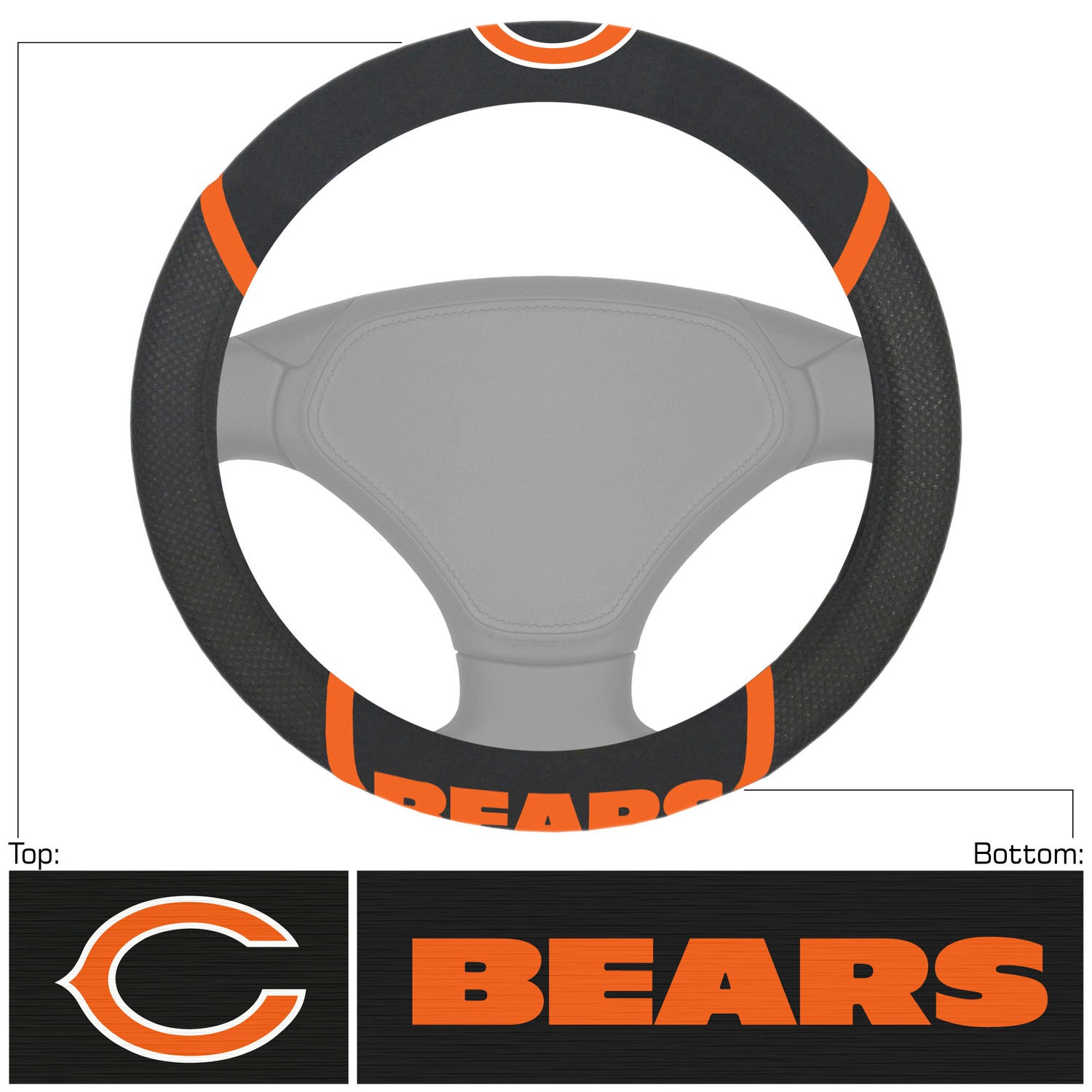 Detroit Lions Steering Wheel Cover and Head Rest Combo