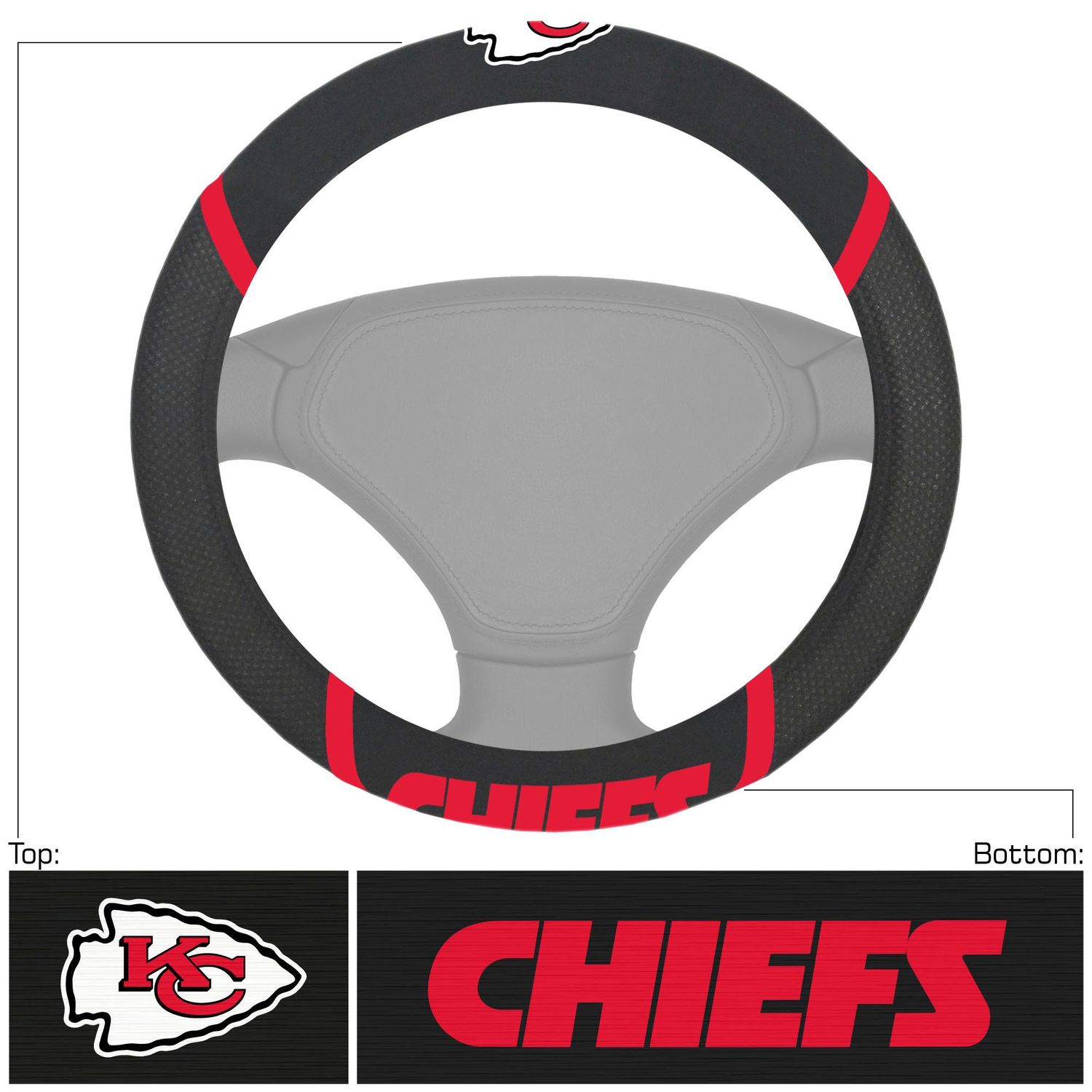 Kansas City Chiefs Car Steering Wheel Cover Truck Elastic