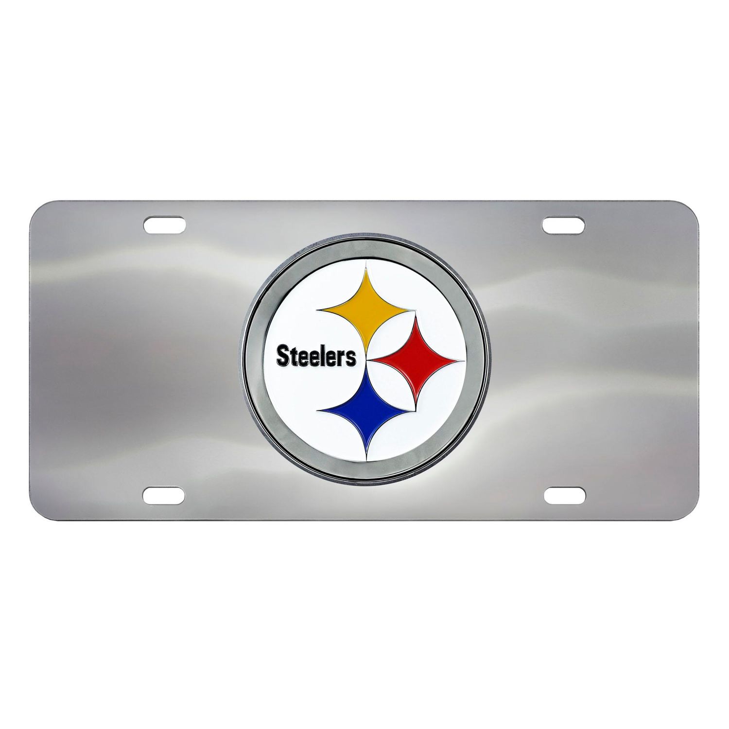 FANMATS 6 in. X 12 in. Stainless Steel Die Cast Pittsburgh Steelers License  Plate Frame