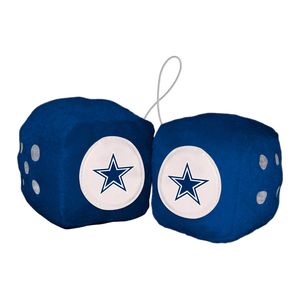 FANMATS Dallas Cowboys Team Color Fuzzy Dice Decor 3in Set