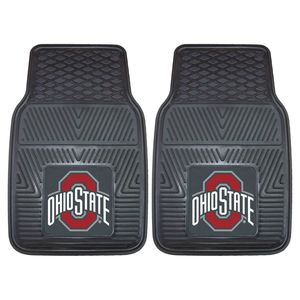 FANMATS Ohio State Vinyl Floor Mat 2 Piece for Hyundai Ioniq