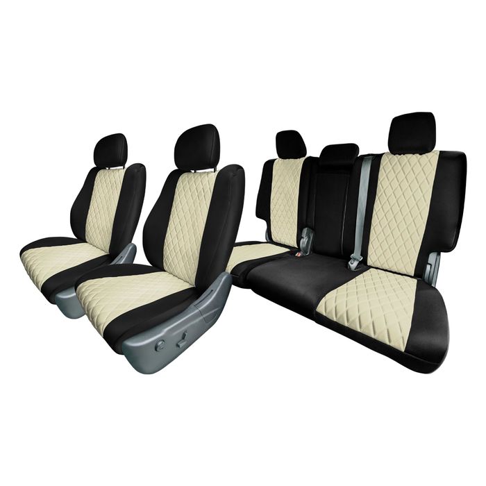 FH Group Beige Neoprene Custom Fit Seat Cover Full Set for 2011 2021 Jeep Grand Cherokee