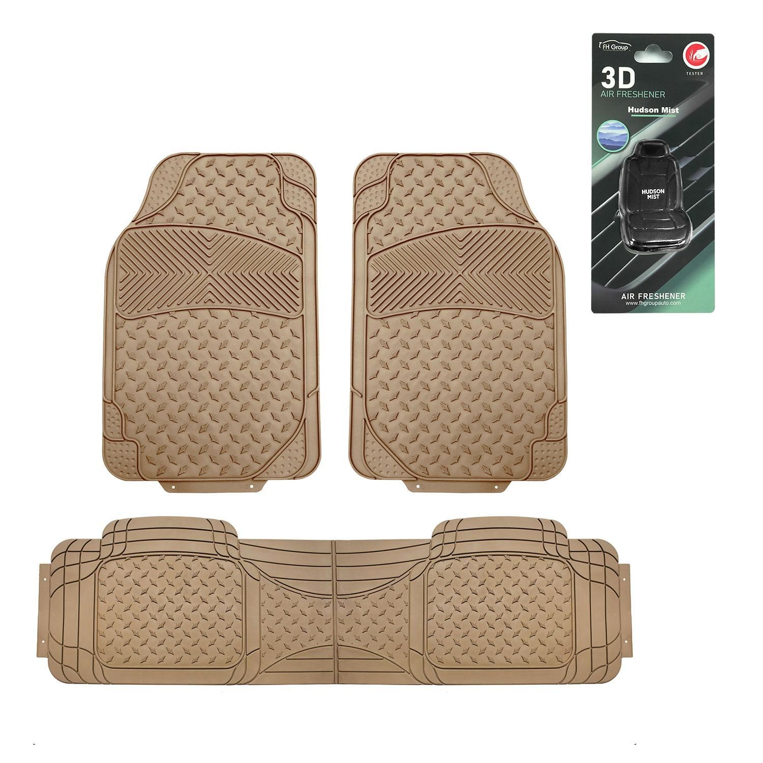 FH Group Semi Custom Liners Trimmable Vinyl Car Floor Mats Full Set