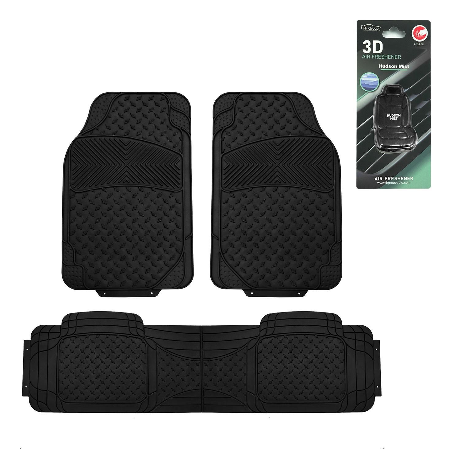 FH Group Semi Custom Liners Trimmable Vinyl Car Floor Mats Full Set