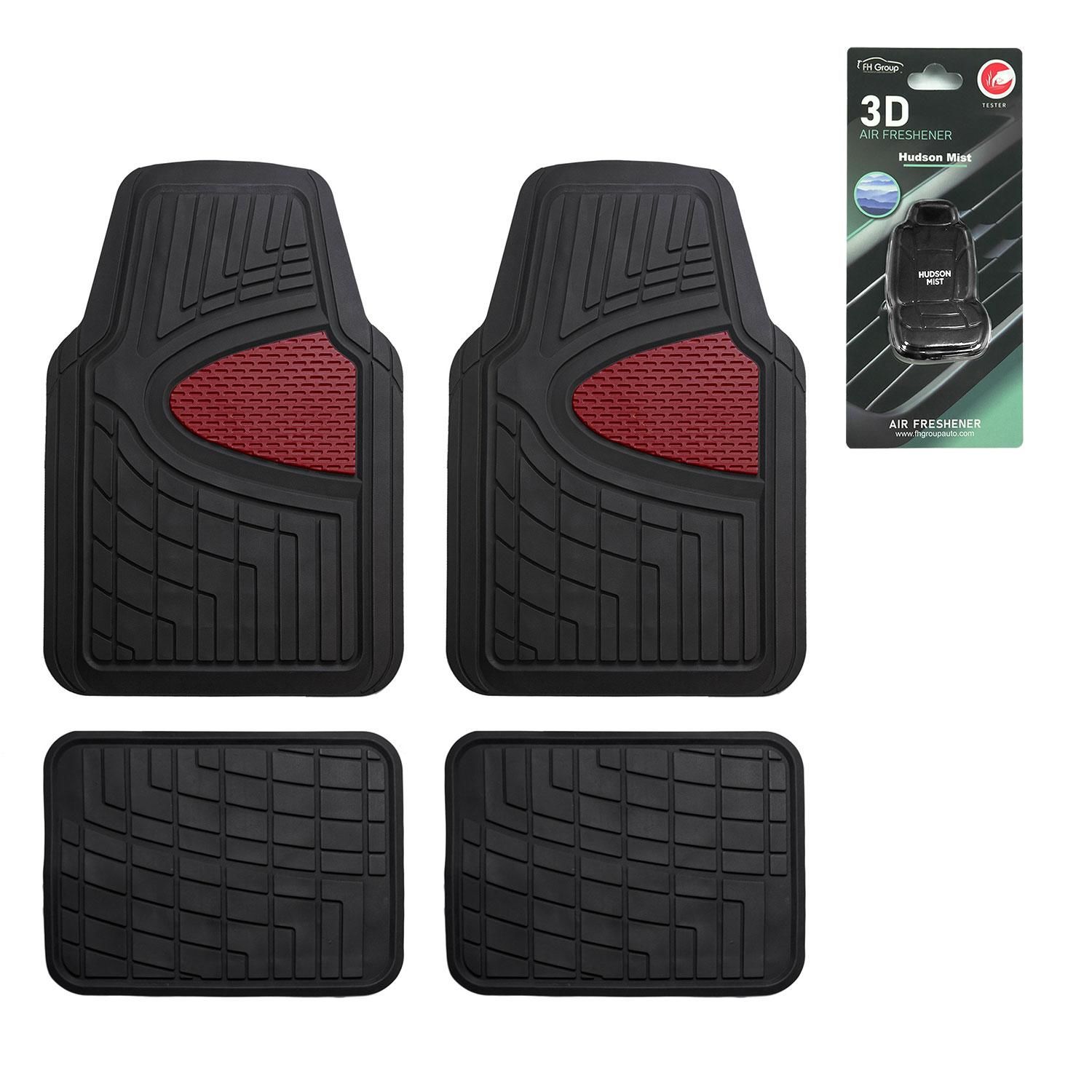 FH Group Premium Liners Tall Channel Trimmable Rubber Car Floor Mats