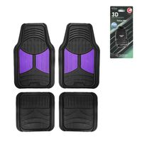 FH Group Trimmable Liners Heavy Duty Rubber Floor Mats Full Set