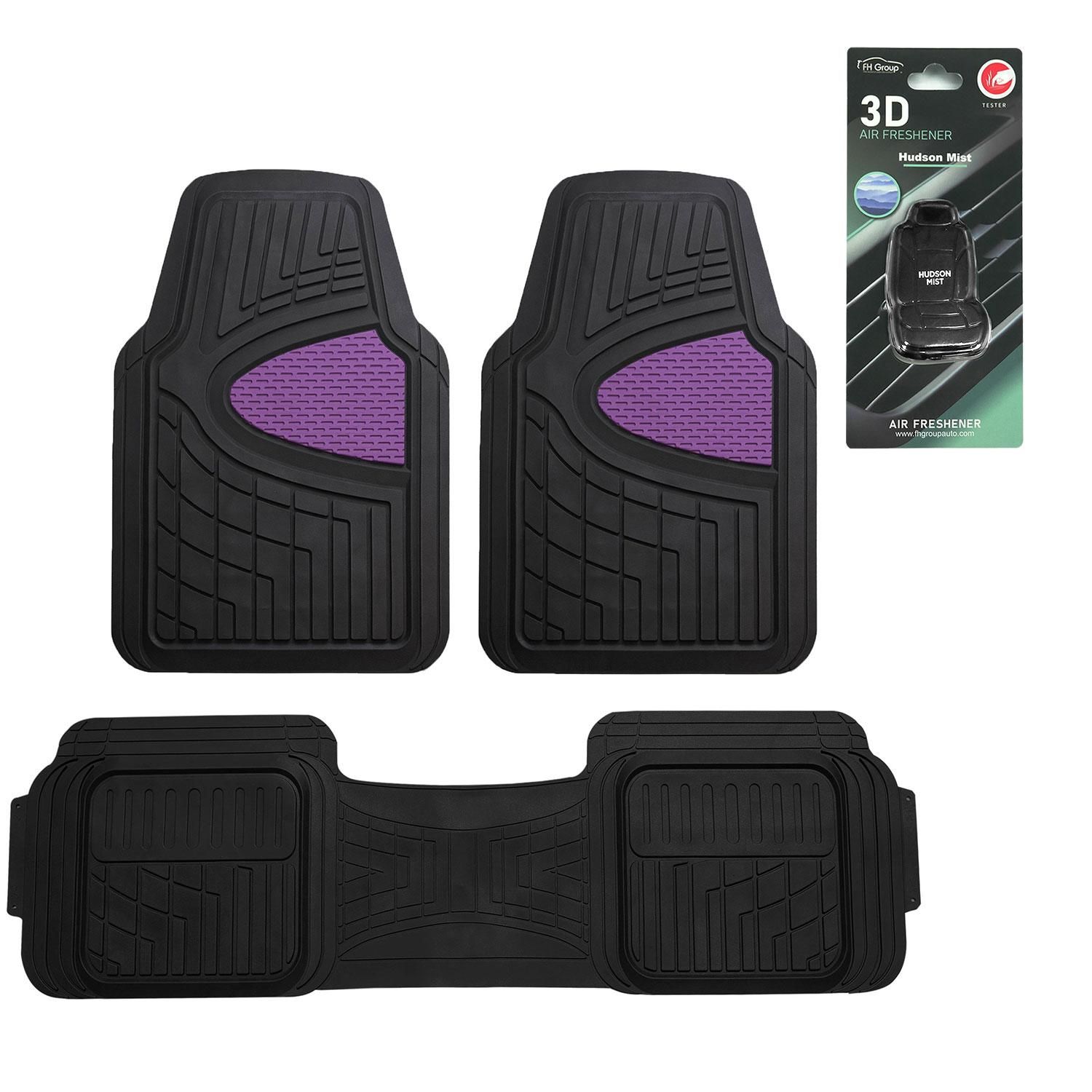 FH Group Trimmable Liners Heavy Duty Tall Channel Floor Mats Full Set