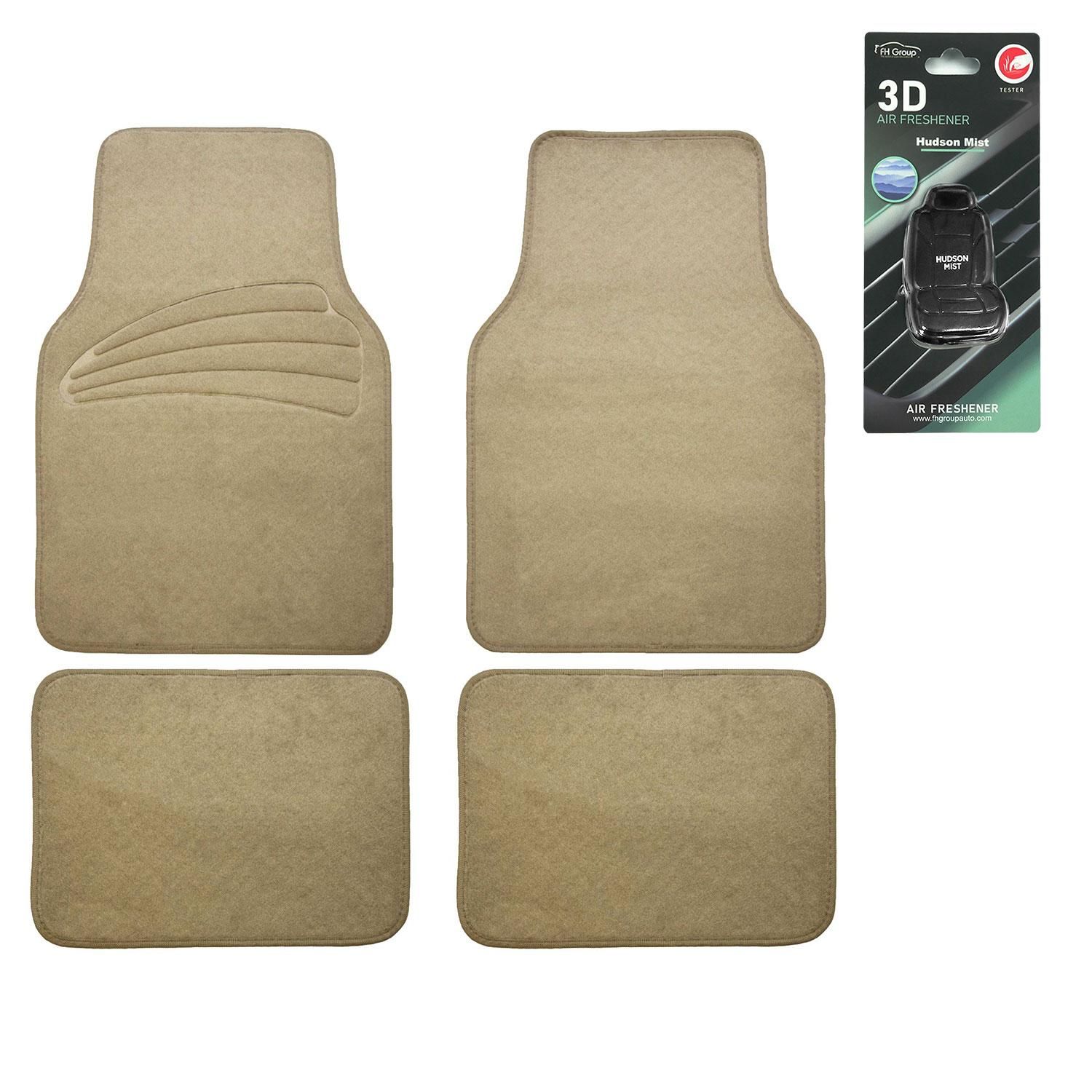 FH Group Premium Carpet Floor Mats with Heel Pad Floor Liners Full Set