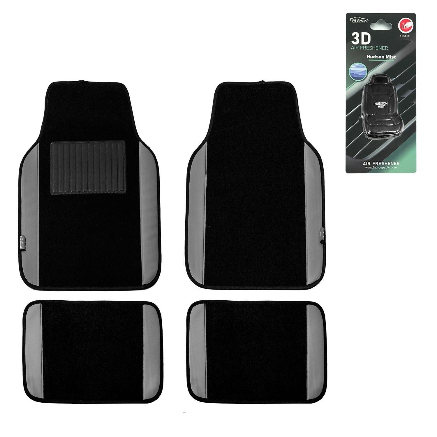 FH Group Carpet Liners Car Floor Mats With PU Leather Trim Full Set