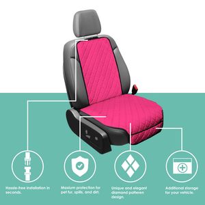 FH Group Pink Diamond Stitched Front Set Car Seat Protector