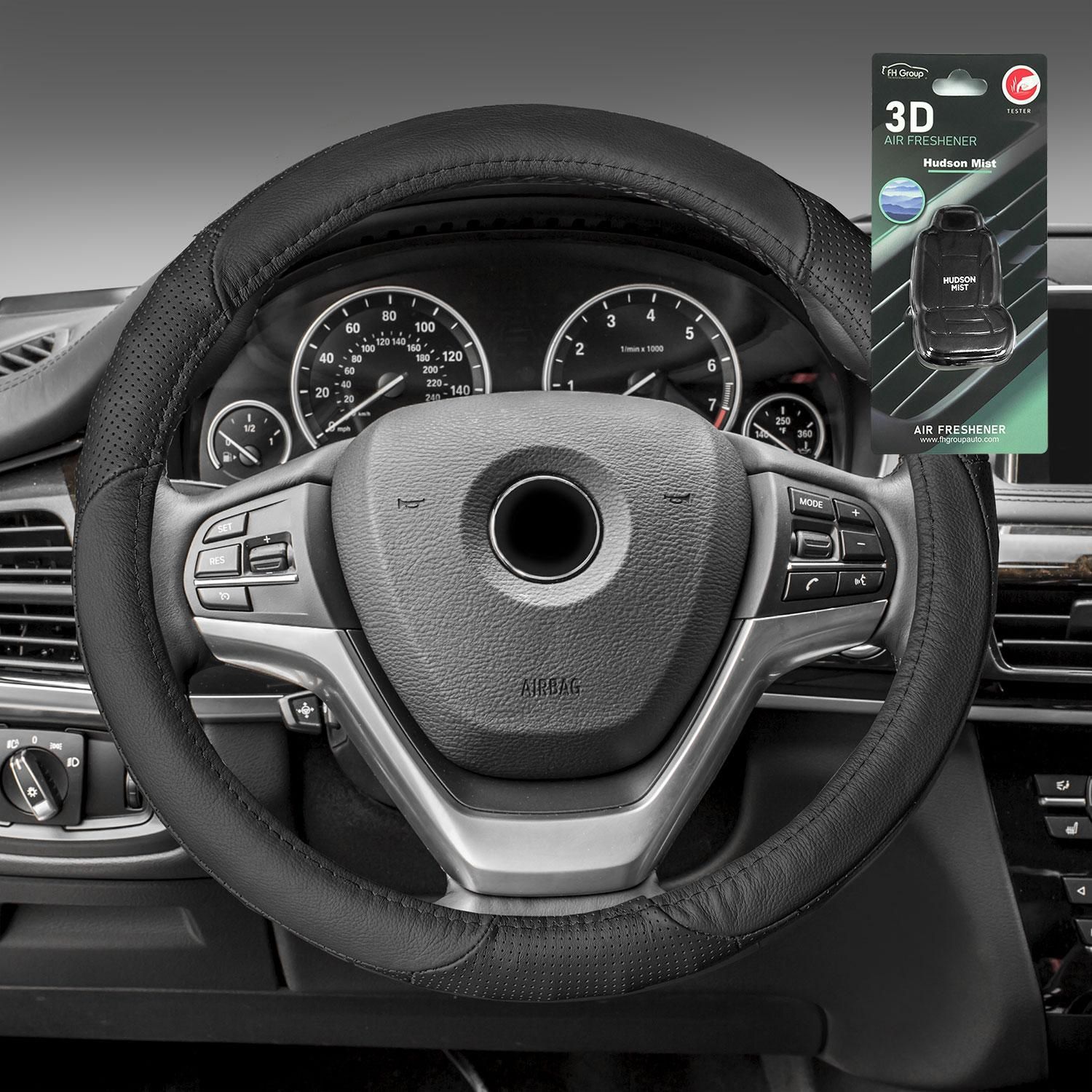 FH Group Perforated Genuine Leather Steering Wheel Cover