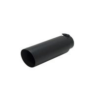 Borla Black Chrome 4in x 14in Stainless Steel with Rolled Edge and Angle  Cut Exhaust Tip