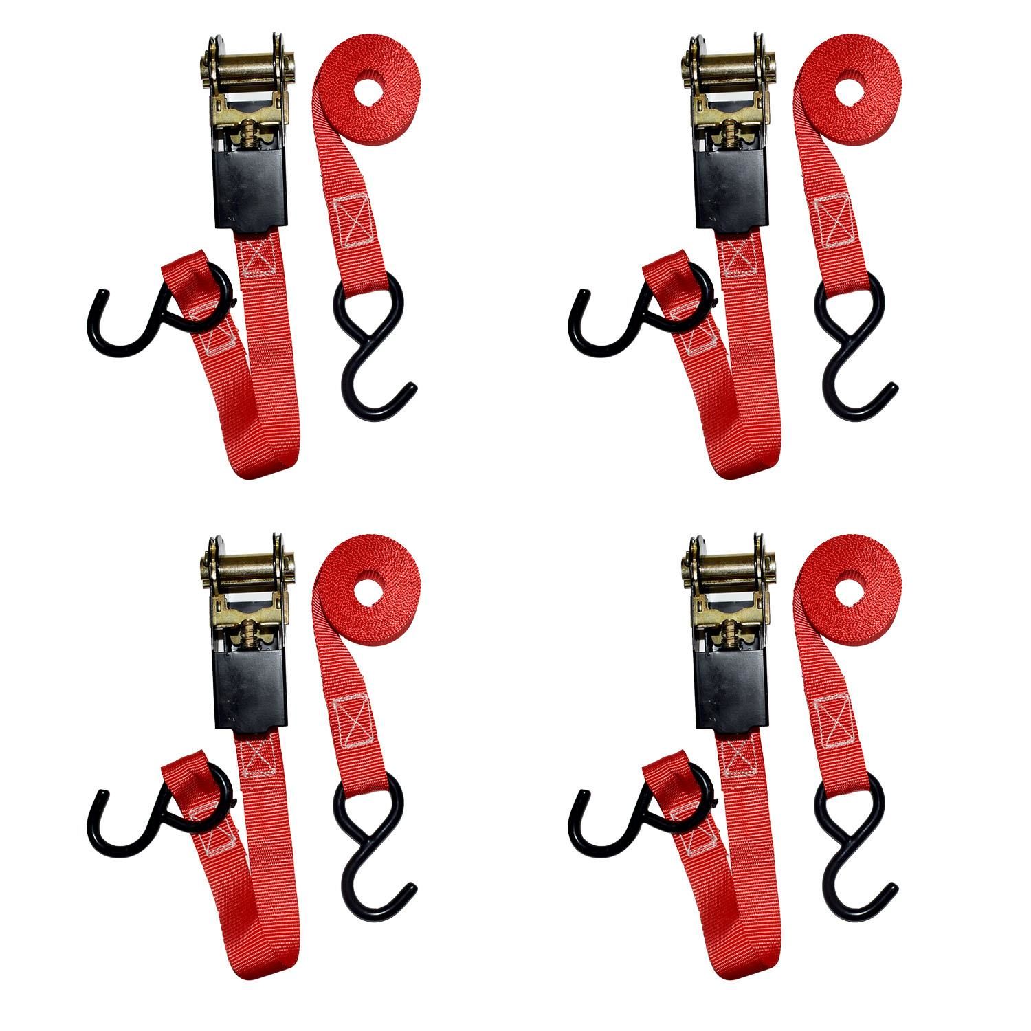 SureBilt 10ft X 1in Ratchet Tie Down Strap 4 Pack