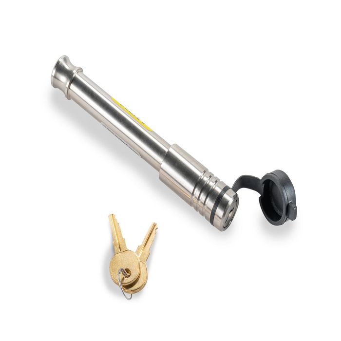 3/8 Pin Diam, 1-1/2 Long, Zinc Plated Steel Ball Lock Hitch Pin