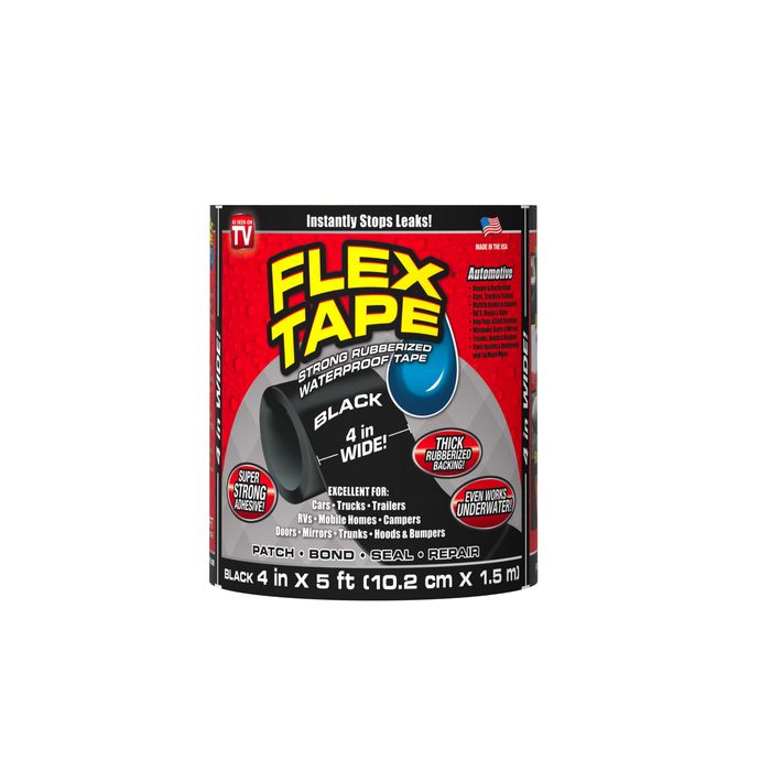 Flex Tape Automotive Strong Rubberized Waterproof Tape, 4 inches x 5 feet,  Black 