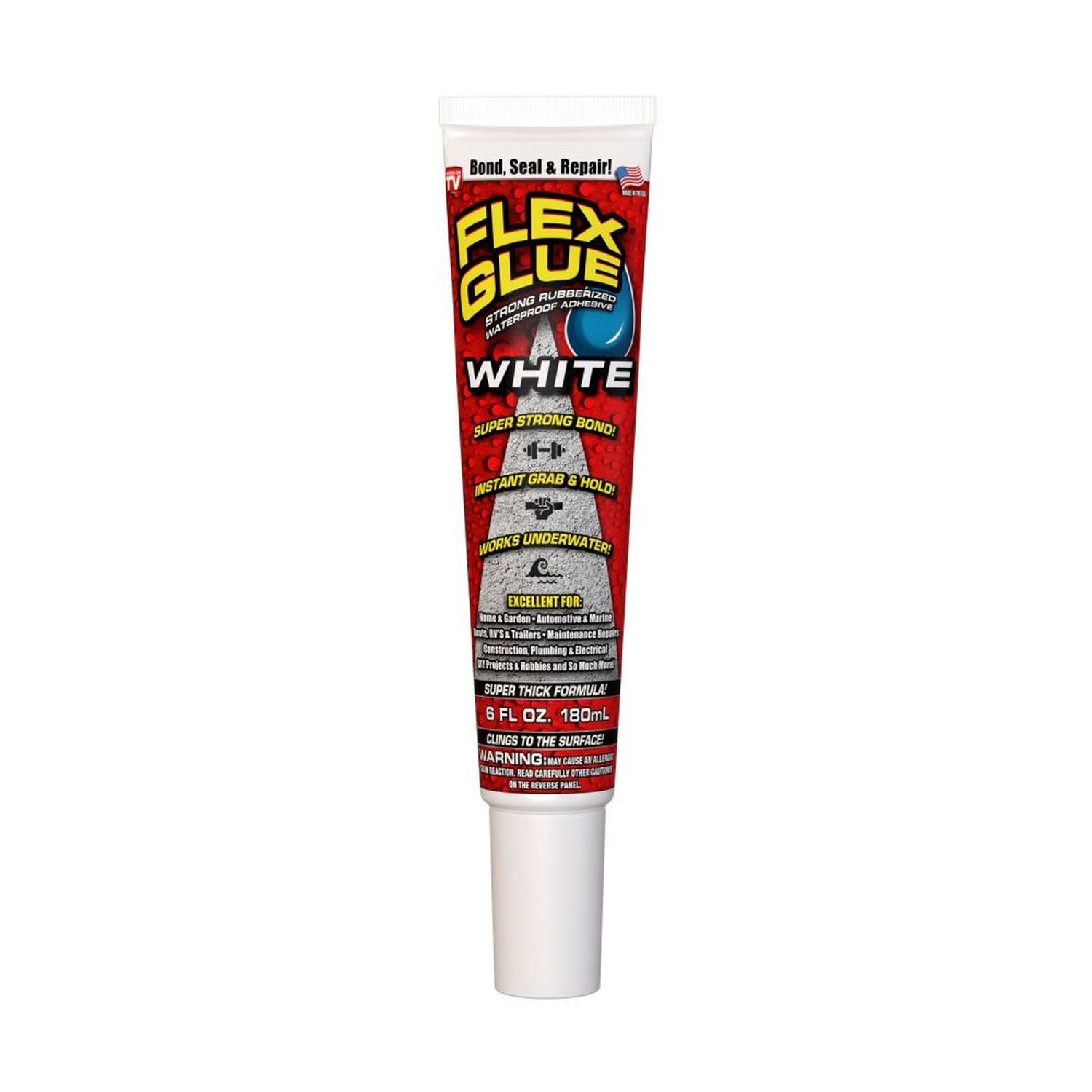 flex glue white rubberized waterproof adhesive 6oz