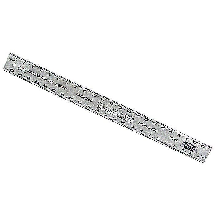 Mayes 10208 Straight Edge Ruler, Aluminum, 2 in W, 1/8 in