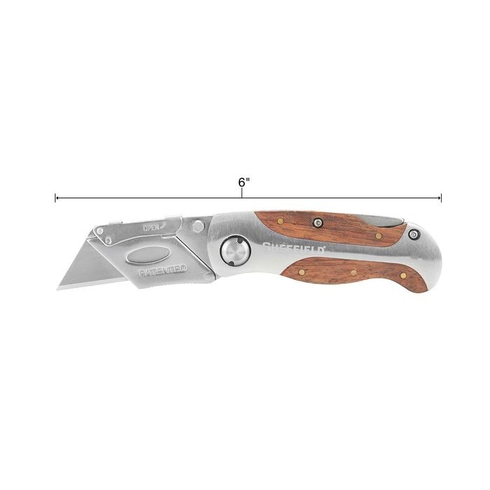 Sheffield 12818 Ultimate Lock Back Utility Knife with Leather