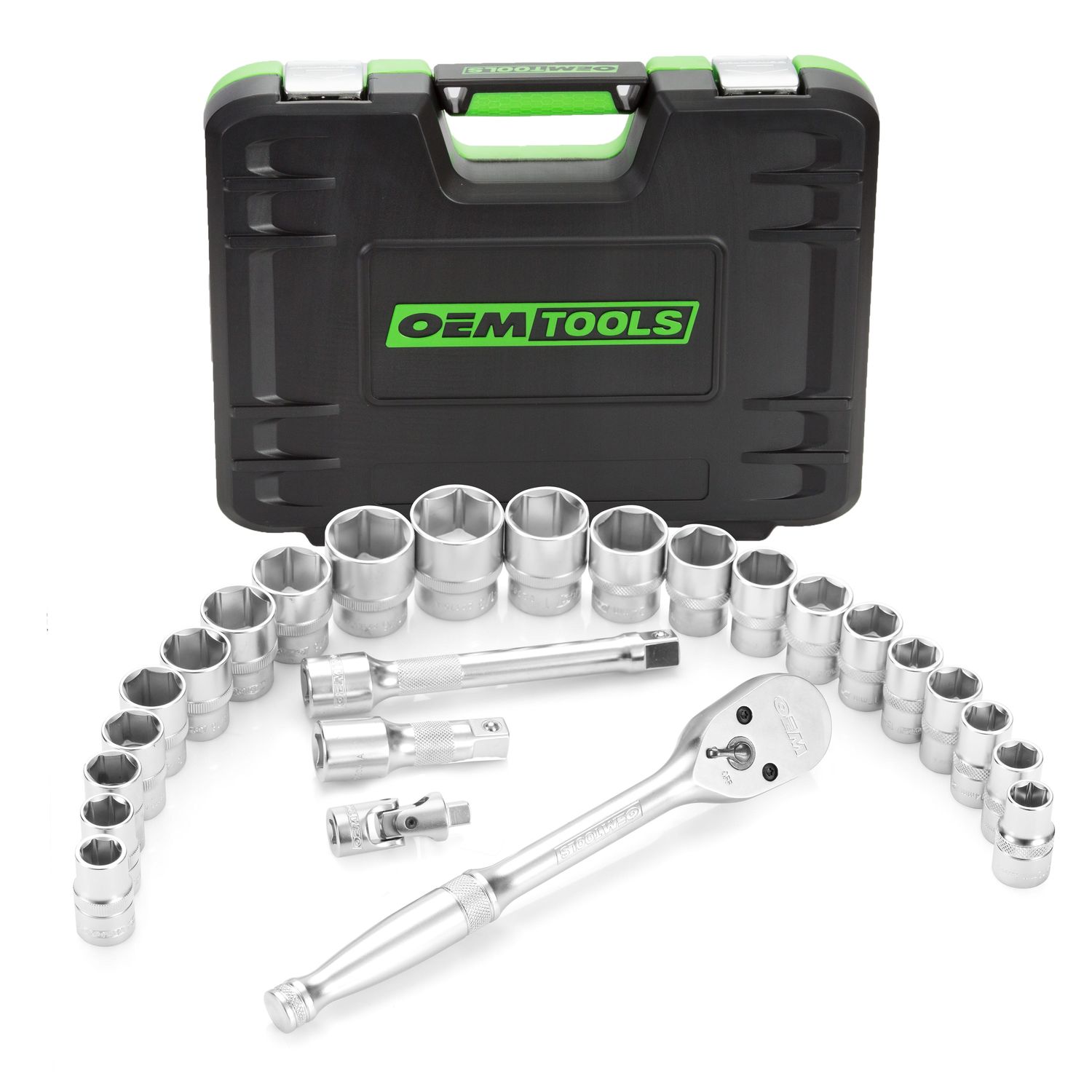 OEMTOOLS 1/2in Drive Ratchet and Socket Set 26 Piece