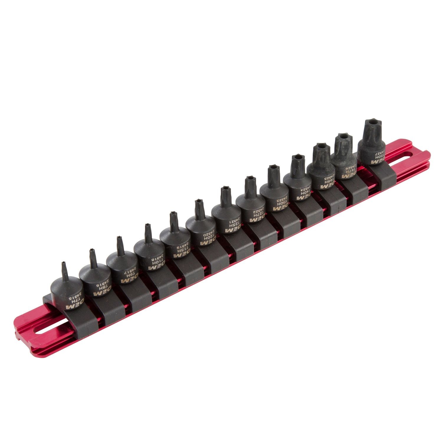 OEMTOOLS 1/4in Drive Tamper Star Stubby Socket Set 13 Piece