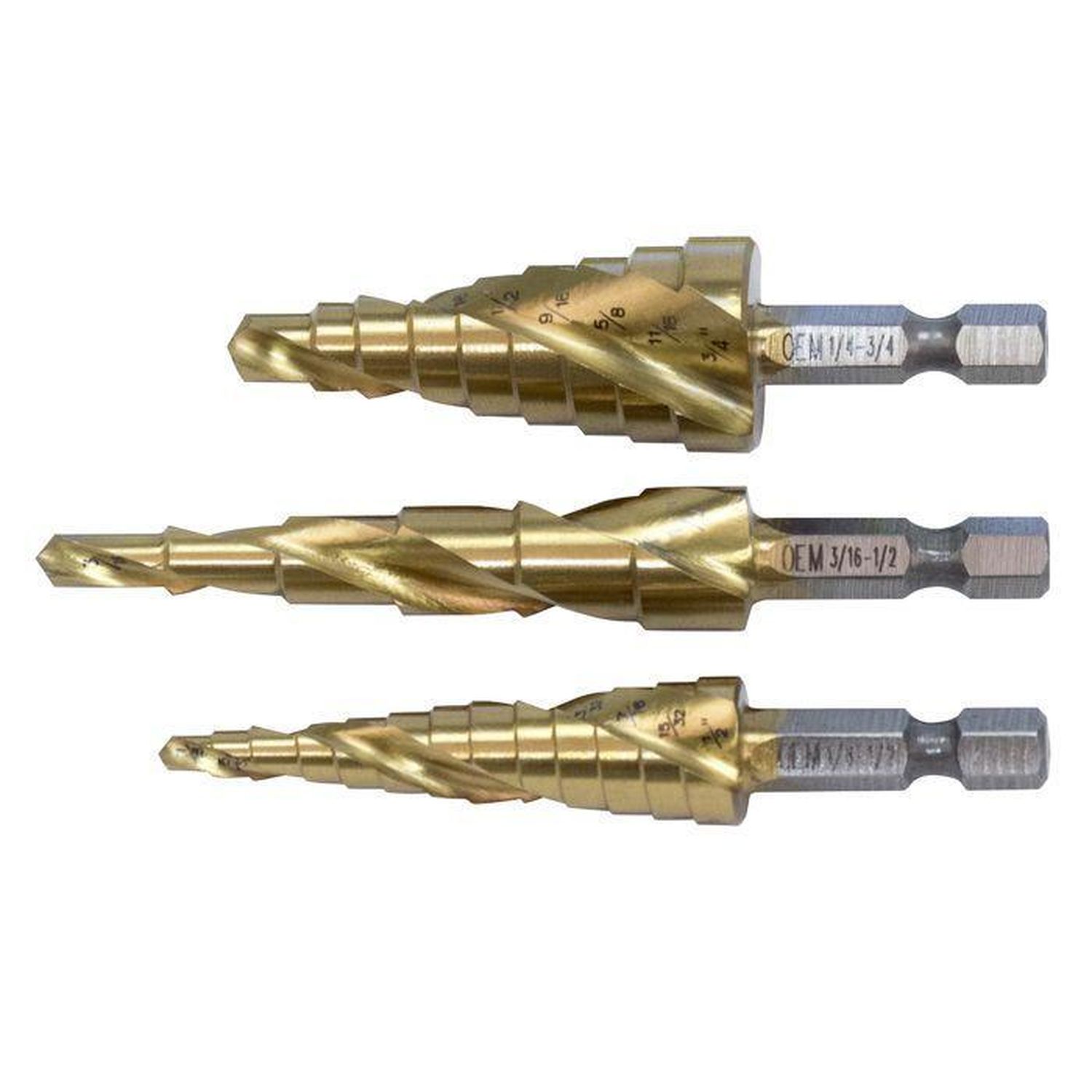 OEM Spiral step drill set